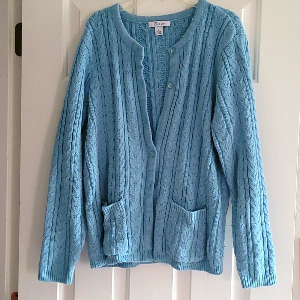 Blue sweater cardigan w/ pockets The Tog Shop